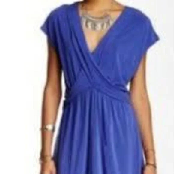 Free People NWT Blue Cobalt Wrap Front Dress Size S Women's $128 MSRP - Picture 2 of 5
